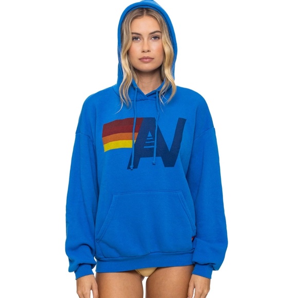 Aviator Nation Tops - Brand New! Aviator Nation, LOGO PULLOVER RELAXED HOODIE - ADVENTURE BLUE, XS